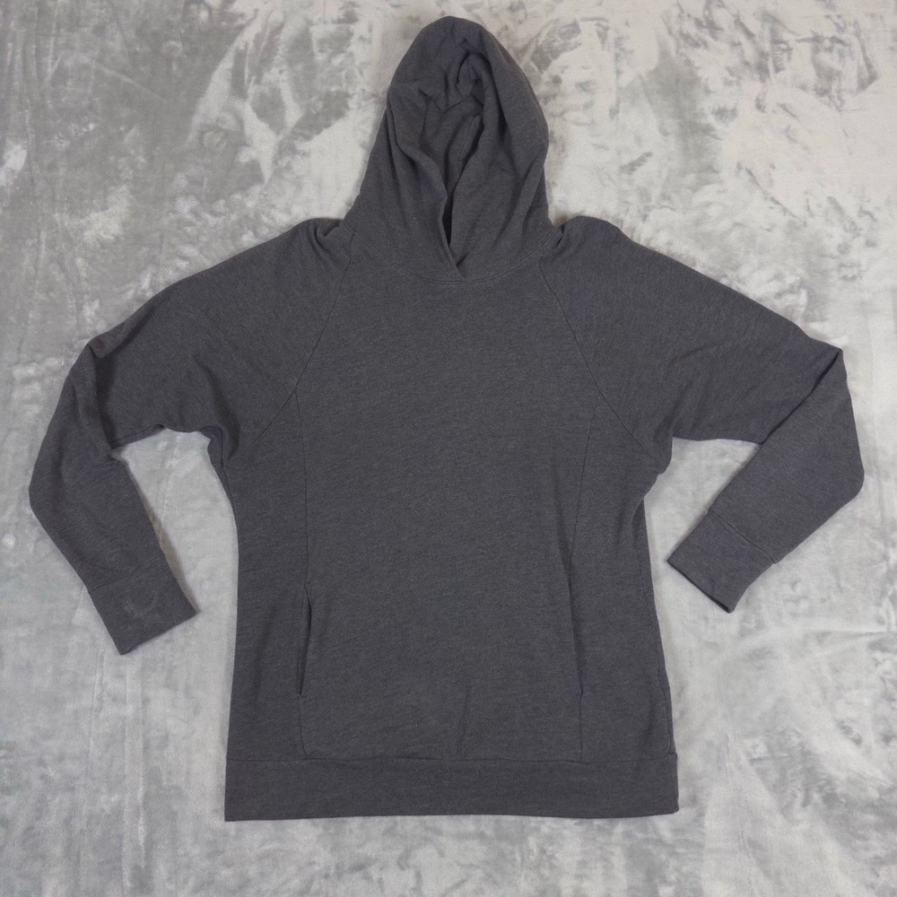 Uniqlo Hoodie Women Medium Gray Raglan Sleeve Pullover Sweatshirt Activewear